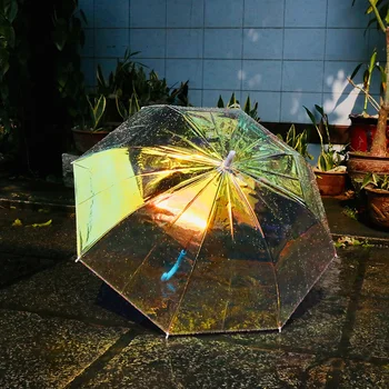 INS Schimbare de Culoare Umbrela cu Mâner Lung Transparent Rainbow Umbrelă de Soare, Ploaie, Umbrele, Umbrele de soare Regenschirm Fata Cadou SY192