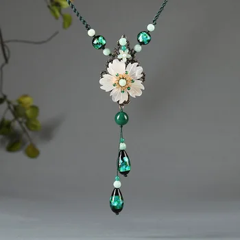 Trendy Tradițional Elegant Pandantiv Colier pentru Femei de Moda Cristal Flori Copac Floare Farmecul Colier Lanț de Bijuterii cadou