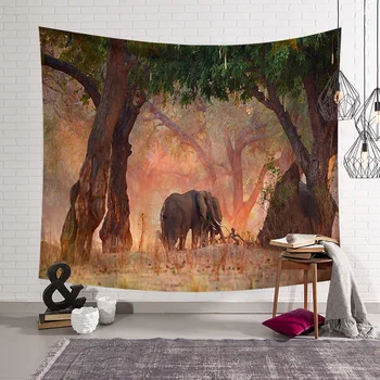 Elefant Indian tapiserie de Perete Mari de Material Decor pătură Yoga Mat150x130cm Animal tapiserie Prosop de Plajă Covor de Perete Covor