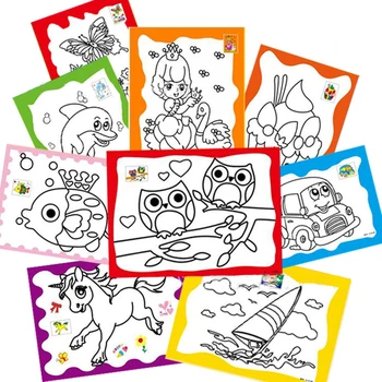 5pcs Învățare jucării DIY Pictura Colorat Gradinita Graffiti Desen Creativ Jucării de Hârtie de Artă de Carduri de Desen pentru Copii