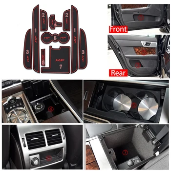10BUC Pentru Jaguar XF 2012 2013 Accesorii Auto Interioare Poarta Slot Pad anti-Alunecare, Cana Covoare Anti-Alunecare Ușa Groove Mat Interior
