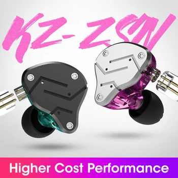 KZ ZSN Metal Ureche Căști cu tehnologie Hibridă 1BA+1DD HIFI Bass Căștile În Ureche Monitor de Gaming Headset Sport Zgomotului Căști