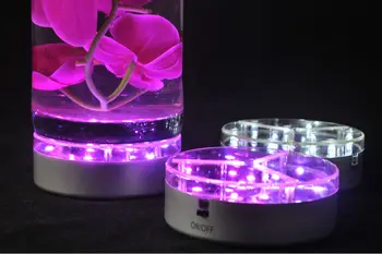 1 buc RGB Vaze Sticla Decor 4inch cu LED-uri Sub Vaza decor de masă led-uri de lumină de bază cu telecomanda