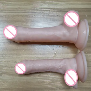 CPWD Dimensiuni Mici Preputului Vibrator Realist cu Penisul Jucarii Sexuale pentru Femei/Lesbiene din Silicon Dick Aspirație Vibrator Adult de Sex Feminin de Produse