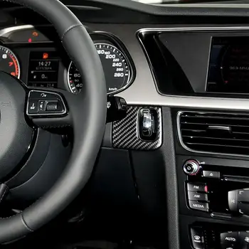 Fibra de Carbon Mașină de Pornire a Motorului Cadru Cheie Acopere Garnitura Pentru Audi A4 B8 A5 S5 8T 2008-Cheia De contact Inel Ornamental Autocolant
