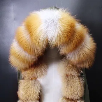 Culoare naturala raton fox piele guler de blană de vulpe guler de blană eșarfă reale de dimensiuni mari eșarfă warp șal eșarfă cald șal eșarfă