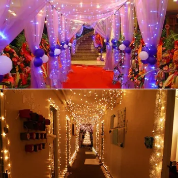 Crăciun în aer liber Șir de Lumini Ghirlanda 5M 10M 20M 30M 50M 100M rezistent la apa LED Lumina feerica pentru Petrecerea de Nunta de Vacanță de Crăciun Lumina