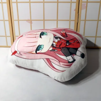 ZERO DOI COD 002 perna toy Anime DRAGĂ în FRANXX pluș umplute fată drăguță păpușa două fețe de pernă pentru cadou