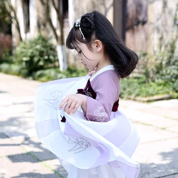 Fete Hanfu Copii Tradițională Chineză Antică Festival Costum Popular Rochie Copii Tang Zână Rochie Chineză Costume de Dans SL1001
