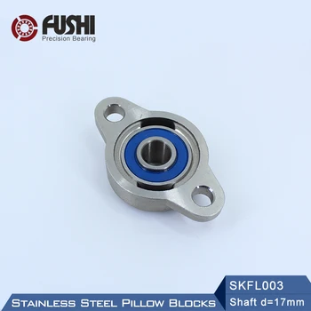 SKFL003 Lagărului Arborelui 17mm ( 1 buc ) SSKFL003 din Oțel Inoxidabil, Bloc de Pernă S KFL003 17 mm Rulmenti