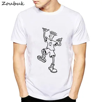 Vara amuzant Mens T Shirt pentru bărbați Grafic alb cu maneci scurte Hip hop Tricou topuri plus dimensiune pentru homme