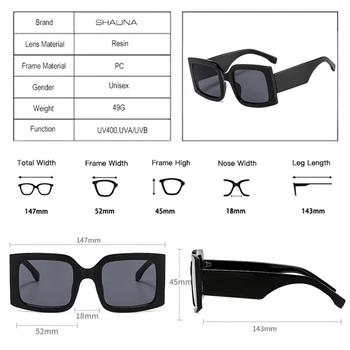 SHAUNA Supradimensionate pentru Femei ochelari de Soare Patrati Uri Populare Retro Bomboane Barbati de Culoare Gradient de Nuante UV400