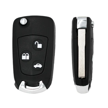 3 Butonul de Pliere Flip Key Remote Shell Caz Smart Cheie de Masina de Locuințe Netăiat Lama Pentru Ford Focus Costum Festiva Fusion KA 2002 - 2007