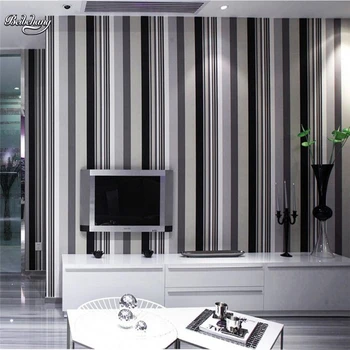 Beibehang Modern, simplu, negru, alb și gri cu dungi verticale tapet dormitor, cameră de zi cu TV tapet de fundal