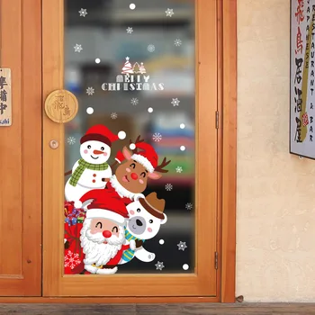 Moș crăciun om de Zăpadă Autocolant Perete Amovibil Crăciun Fericit Fereastra Autocolante, Decalcomanii Pentru DIY Camere Copii Dormitor cu Usa Decor Acasă