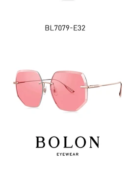 BOLON Colorate Culoare Roz Galben ochelari de Soare Femei Întuneric umbrele de Soare UV400 Poligon fără ramă Neagră, ochelari de Soare BL7079