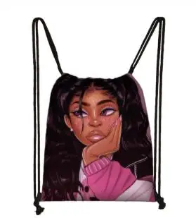 Drăguț afro fata maro cordon geanta de sex feminin geanta de voiaj American Africa femeile de cauzalitate rucsac moda sac de depozitare