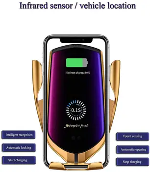 R1 Prindere Automată 10W Masina Încărcător Wireless cu Infraroșu Inducție Qi Wireless Incarcator Auto Suport de Telefon Pentru iPhone 11 Pro XS MAS