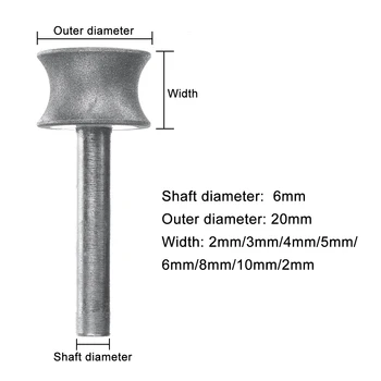 Noi 3-12mm Roata de Diamant de Slefuire de Slefuire Roată pentru Sticla de Avion Margine Dreaptă Chamfer 6mm Coadă Roata de Diamant de Slefuire