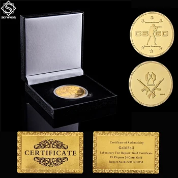 CS GO Counter-Strike Global Offensive Comemorative de Aur Replica Coin W/ Cutie de Lux
