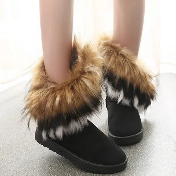 Femei Cizme de Blana Doamnelor Cald Iarna Glezna Cizme Pentru Femei Pantofi de Zăpadă Stil Rotund-deget de la picior anti-Alunecare Pe Femeie Turma Snow Boot Doamnelor Pantofi