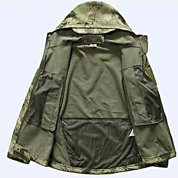 Rechin în aer liber vânătoare costum Ghillie camping impermeabil jacheta tad4.0 coajă moale fleece geaca + pantaloni sniper camuflaj