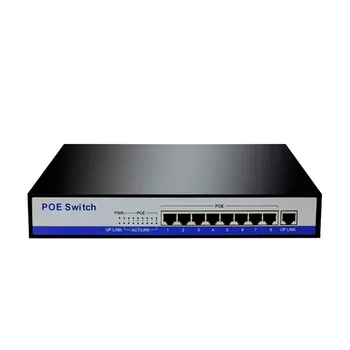 VV7 Gigabit poe switch 8 port 10/100/1000mbps rj45 lan hub ethernet 50V3A IEEE802.3af active poe pentru 8pcs HD 1080P