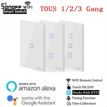 SONOFF TX T3 SĂ NE WiFi Smart Switch 1/2/3 Găști Inteligente de Automatizare Acasă Wifi Perete Touch Smart Home Controller de Google