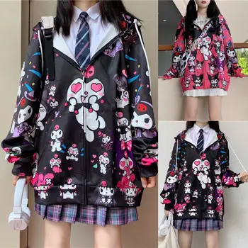 Japoneze Kawaii Drăguț Kuromi Jacheta Japonia Stil Fata Dulce Jachete JK Uniformă Cardigan Desene animate Plus Dimensiune Harajuku Streetwear Haina