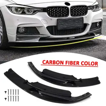 Fibra de Carbon de Culoare Bara Fata Acoperi Buza Bara Fata Suprafata Doar pentru BMW F30 Seria 3 M Stil 2012-2018 Versiune Sport
