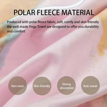Tipărite Polar Fleece Yoga Mat Prosop Anti-Alunecare Grip Sudoare Absorbant Yoga Prosoape de Călătorie Portabil Pilates Mat Acoperire 183*65cm