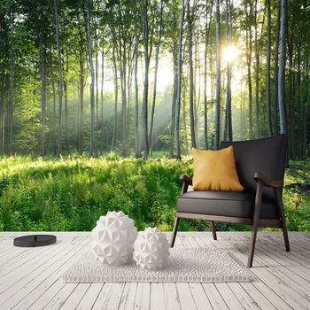 Foto personalizat Tapet 3D Verde Pădure, Natură, Peisaj, Mare, picturi Murale Canapea Camera de zi Dormitor Modern Pictura pe Perete Decor Acasă