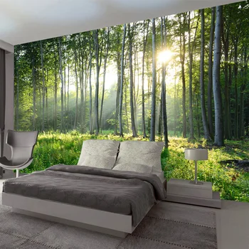 Foto personalizat Tapet 3D Verde Pădure, Natură, Peisaj, Mare, picturi Murale Canapea Camera de zi Dormitor Modern Pictura pe Perete Decor Acasă