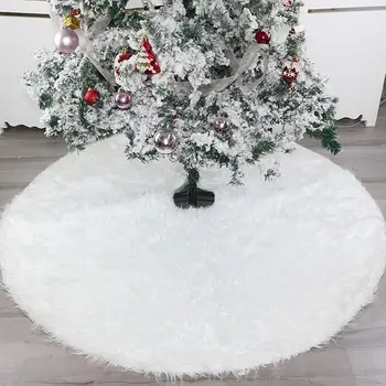 Pomul De Crăciun Decor Fulg De Nea Alb Pom De Crăciun Fusta Blana Fusta De Craciun Decoratiuni Craciun Cadouri De Crăciun 2020 Înaltă Calitate