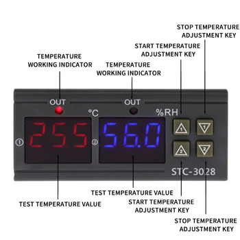 Noi STC-3028 Digital de Temperatură și Umiditate Controller Acasă, Frigider Termostat de Umiditate Termometru Higrometru Comutator de Control
