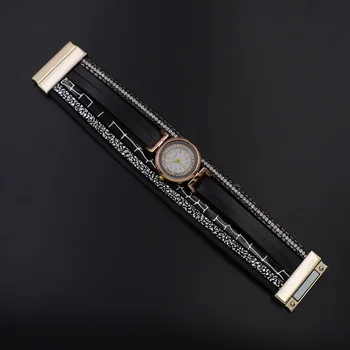 WELLMORE stil nou alb /NEGRU din piele brățară ceas moda&casual cuarț Ceasuri de mana pentru femei