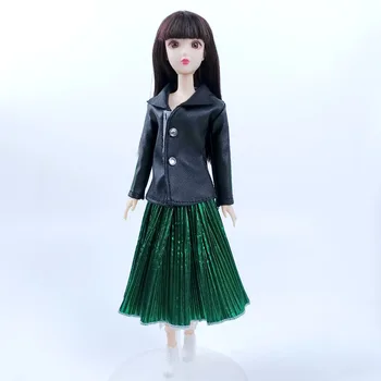 Moda Strat & Plisata Fusta Midi Pentru Papusa Barbie Costume de Haine Set de 1/6 Papusa Accesorii Jucării Pentru Copii