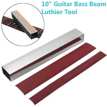 10 inch Chitara Bass Fret Leveling Fișier Aluminiu Fascicul de Lutier Instrument + 4buc Hârtie de Șlefuire Instrument Muzical Chitara Accesorii Kit