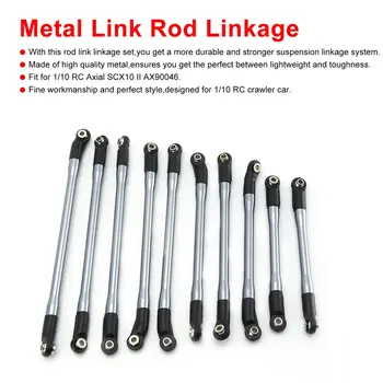 10BUC Metal RC Link-uri Superioare + Inferioare Hidraulic Sasiu Link-ul de Set Cu Tijă de Plastic End Pentru 1/10 AXIAL SCX10 II 90046 RC Șenile Mașină