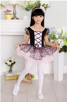 Noul Balet Tutu Imbracaminte Fete Balet Costume De Haine Negru + Roz Copilul Tricou Profesionale Tutu Balerina Rochie Copii