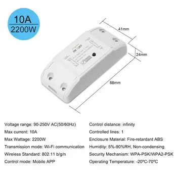 Wifi Smart Switch Wifi Piese de Modificare 10A/2200W Comutator Wireless Timer Remote APP Voce Pentru Amazon Alexa de Start Google