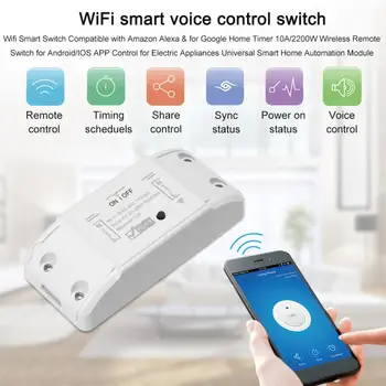 Wifi Smart Switch Wifi Piese de Modificare 10A/2200W Comutator Wireless Timer Remote APP Voce Pentru Amazon Alexa de Start Google