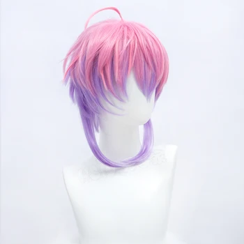 HSIU Brand Divizia Rap Battle Hipnoza MIC Joc de Rol cosplay Amemura Ramuda Gradient de culoare Roz Fibre Scurte peruca sintetica