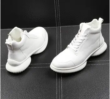 Bărbați de lux de Moda alb de Cauzalitate Glezna Cizme de Vara din Piele Respirabil de Înaltă Top de Agrement Adidași de sex Masculin Tineret Trend Pantofi BM961