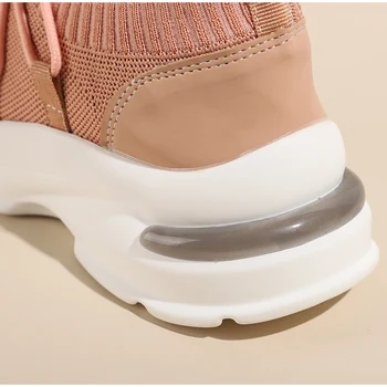 Primăvara Adidași ochiurilor de Plasă Tricotate Casual Pantofi pentru Femei Dantelă sus Doamnelor Vulcanizat Pantofi Respirabil Confort Antrenor Wlaking Încălțăminte