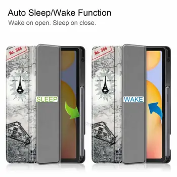 Pentru Galaxy S6 Lite SM-P610 615 din Piele Smart Stand Caz Capacul Auto Sleep Wake