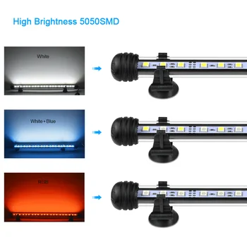 RGB LED Acvariu Lumina IP68 Impermeabil Bar Rezervor de Pește de Lumina 19-49CM Plantele Acvatice Cresc de Lumină Submersibile Subacvatice Decor lampa