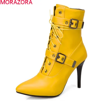 MORAZORA 2020 Mari dimensiuni 34-50 glezna cizme sexy extreme tocuri ascuțite toe doamnelor pantofi de toamna iarna pentru femei de moda cizme