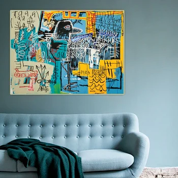 Citon Jean Michel Basquiat《Pasăre Pe Bani》Arta Graffiti Panza Pictura In Ulei Opera De Arta Decorativa Tablou De Perete Decor Decor Acasă