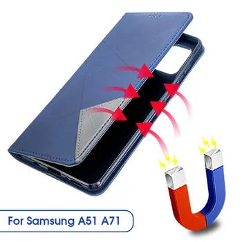 SM-A515 SM-A715 Magnetic din Piele de Caz Pentru Samsung Galaxy A51 A71 51 71 Flip Portofel Cartea Caz Acoperire Pentru Samsung 51 71